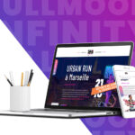 Mise en situation sur un ordinateur du site Full Mooon Infinity et sur un téléphone pour le mode responsive design