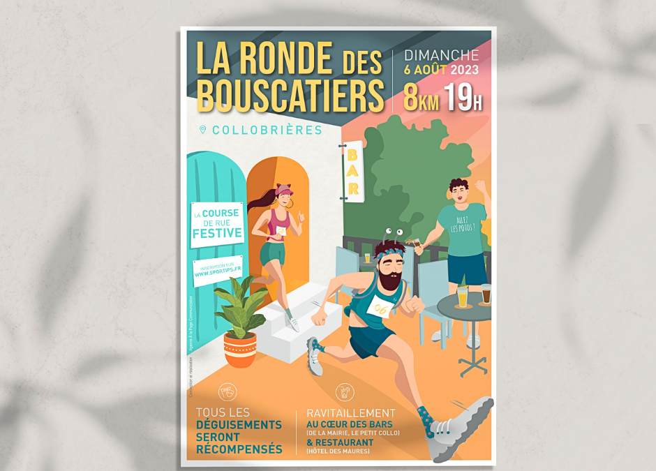 Mise en situation de l'affiche de la Ronde des Bouscatiers à Collobrières