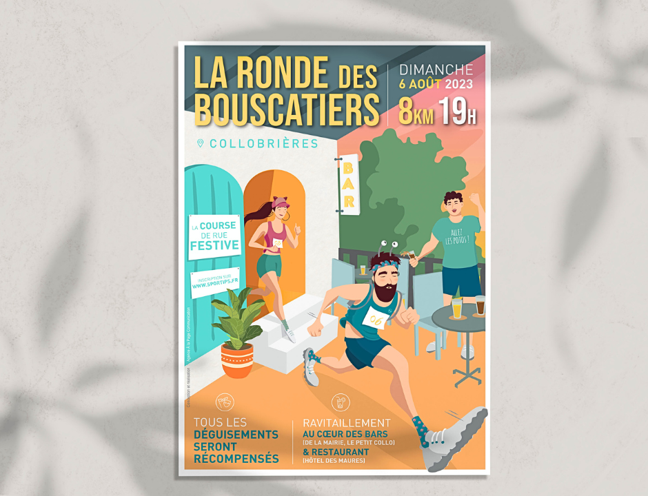 Mise en situation de l'affiche de la Ronde des Bouscatiers à Collobrières