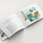 Mise en avant de l'intérieur de la brochure Portfolio d'une architecte d'intérieur Marie Arara, haut de gamme