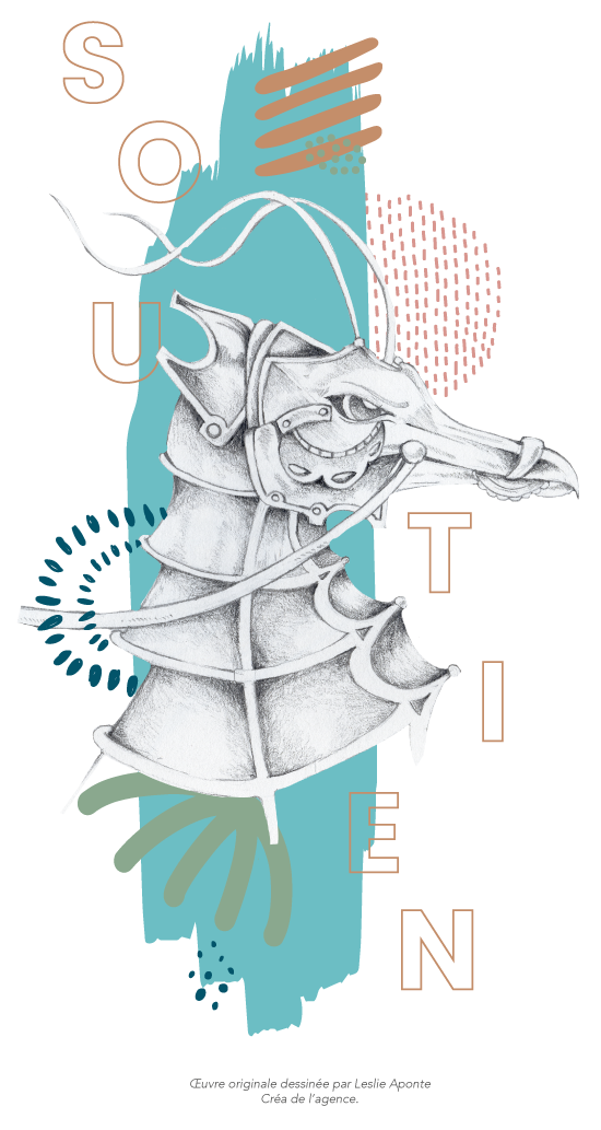 illustration représentant un hippocampe au crayon et fond graphique vectoriel pour la catégorie "Nos domaines"